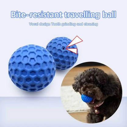 Interactive Dog Toy Balls - Bite-Resistant Rubber, Teething & Teeth Cleaning, Sound Enhanced, Honeycomb Grip, Perfect for Fetch & Chew, Dogs of All Sizes, Indoor/Outdoor Play