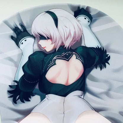 B0CBX2J72G 3D Nier Mouse Pad Anime 18+ Sexy Girl Cute 2B 3D Hip Soft Pads with Wrist Rest Gaming Mousepad Mat Non-slip for LOLCSGO 26*22
