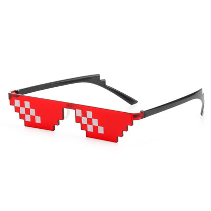 New Design Funny Mosaic Sunglasses Thug Life Sun Glasses Pixel Black Retro Gamer Robot Eyewear for Birthday Parties and Cosplay Favors