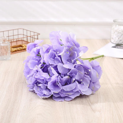 Silk Hydrangea Artificial Bouquet, Decorative Floral Arrangements, Pink White Blue Purple Blooms for Bridal Shower, Indoor Wedding Centerpieces, Home Decor