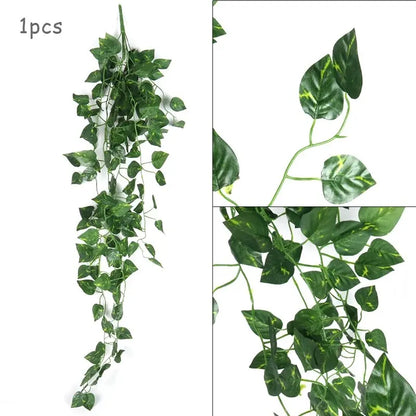 90cm Artificial Ivy Vine Garland, Green Leaf Creeper for Wall Hanging, Home Garden Decor, Wedding Party Display, Outdoor Plastic Plant, 1pc