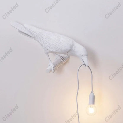B094VP69R2 Resin Lucky Bird Crow Wall Lamp Table Lamp Night Light Bedroom Bedside Living Room Wall Lamp Home Decoration