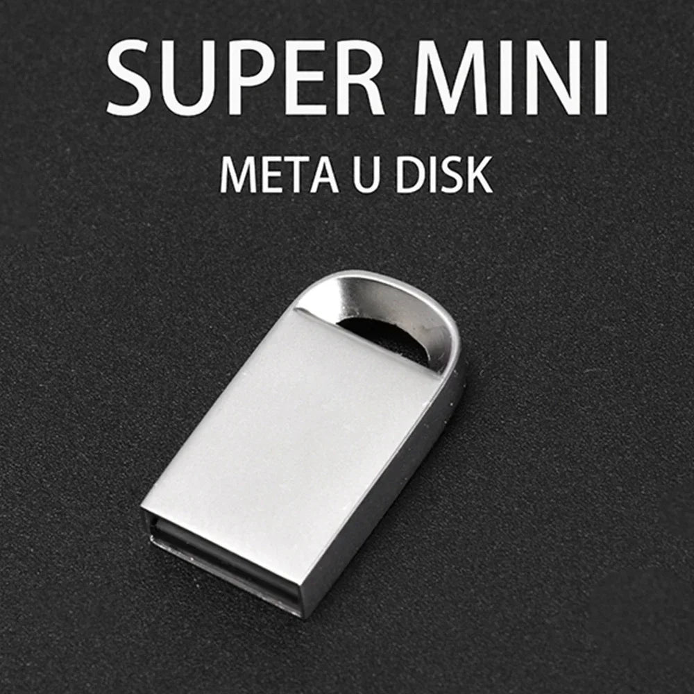 mini metal usb flash drive 128gb - silver waterproof memory stick for laptop, car, tv - creative gift with free key ring - multiple capacities available