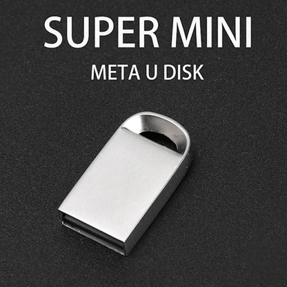Mini Metal USB Flash Drive 128GB - Silver Waterproof Memory Stick for Laptop, Car, TV - Creative Gift with Free Key Ring - Multiple Capacities Available