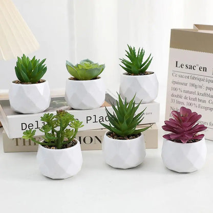Mini Artificial Succulent Bonsai Plants, Plastic Evergreen Decor for Home, Office, Outdoor, Desktop Ornaments, Perfect for Exhibitions and Anniversaries