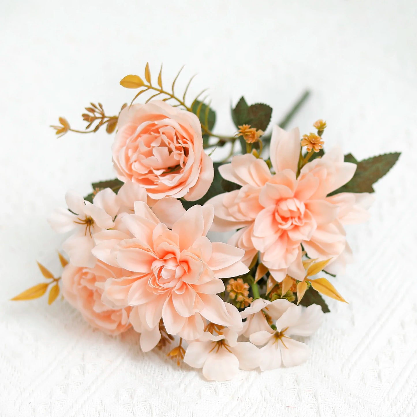 silk peony faux flower bouquet for home decor, wedding, bridal shower, party; high-quality artificial floral arrangement for indoor use, gift idea