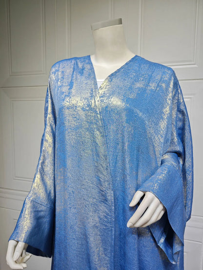 Shiny Satin Batwing Abaya Caftan Femme Open Abayas Luxury Kaftan for Women Dubai Turkey Kebaya Outfit Robe Clothing Musulmane - Elegant and Stylish Fashion