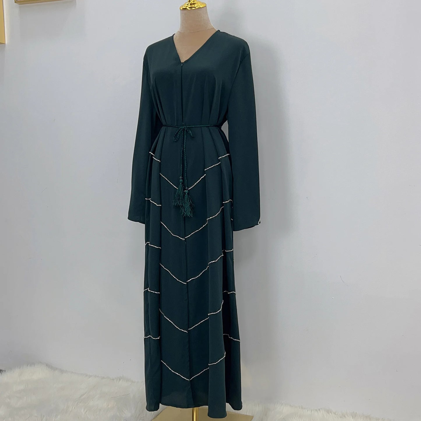 dubai 2024 luxury opened kimono abaya long loose dress prayer garment for women - elegant party kaftan, modest islamic fashion, spring summer wear, sizes s-xxl
