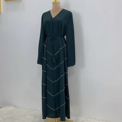 Dubai 2024 Luxury Opened Kimono Abaya Long Loose Dress Prayer Garment for Women - Elegant Party Kaftan, Modest Islamic Fashion, Spring Summer Wear, Sizes S-XXL
