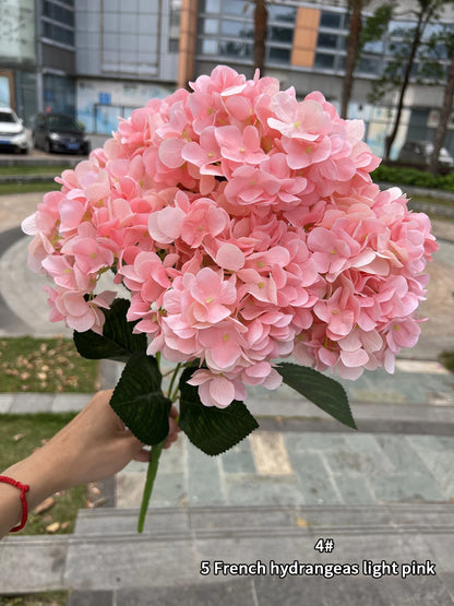Silk Hydrangea Bouquet Artificial Flowers for Wedding, Home Decor, DIY Floral Arrangement, Bridal Baby Shower, Indoor Party Decoration, Large Size