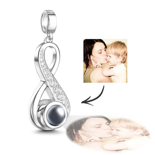 Custom Photo Projection Charm Infinite Love Pendant Gifts for Her - Meaningful Sentimental Jewelry Necklace