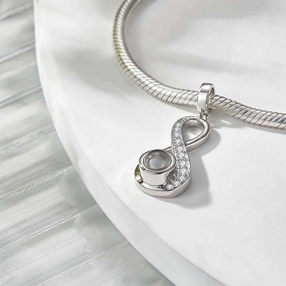 custom photo projection charm infinite love pendant gifts for her - meaningful sentimental jewelry necklace