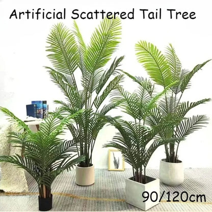 Artificial Palm Tree 90/120cm, Plastic 9-Leaf Tropical Plant for Indoor Floor, Garden, Exhibition Display, Home Bonsai Decoration, Realistic Scattered Tail Design