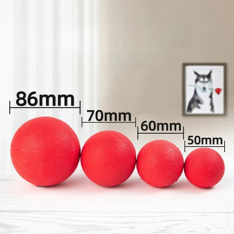 durable rubber dog balls for chewers, bite-resistant toy for training, bouncy fetch play, ideal for pet exercise, indoor & outdoor use, gift-ready packaging, multi-size options