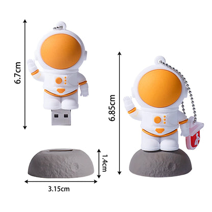 USB Flash Drive 16GB-128GB Astronaut Design, Creative Silicone Memory Stick, Cool Gift Pen Drive with Free Key Chain, USB 2.0, Portable Storage for PC & Laptop