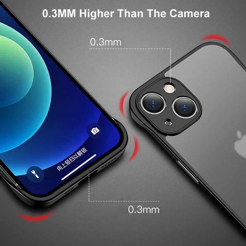 ultra thin frameless matte hard pc phone case with ring for iphone 14/15/16 plus, pro, max – shockproof & scratch resistant