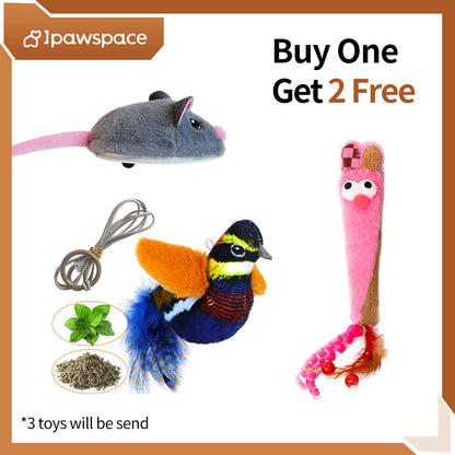 Interactive Electronic Plush Mouse Toy for Cats, Fast-Moving, Durable Cloth & ABS, Lightweight 63g, Stimulates Exercise, Ideal Indoor Activity, Brown/Grey/Coffee