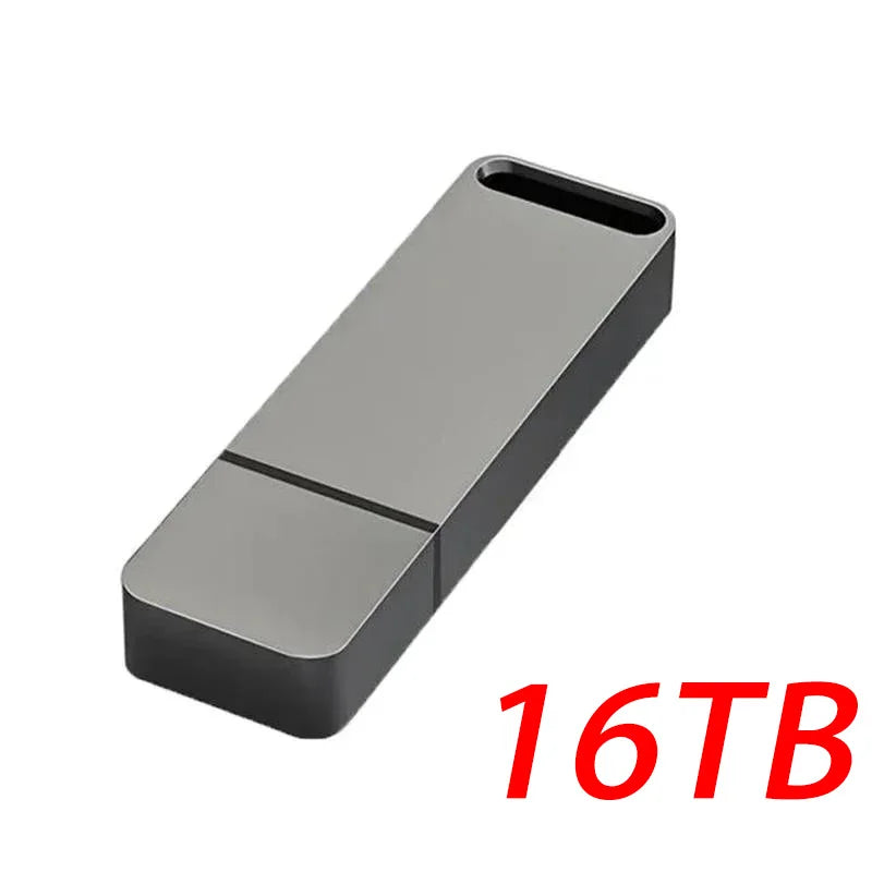 16tb usb3.2 flash drive, otg portable storage device, metal body, high speed transfer, waterproof memory stick, compatible with type-c and computers