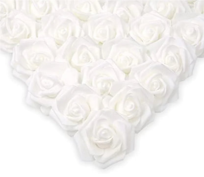 Artificial Foam Rose Flowers 10/20/50 Pack for Home Decoration, Wedding Centrepieces, Party Bouquets, Events, Indoor Decor, Realistic Floral Heads for Crafts