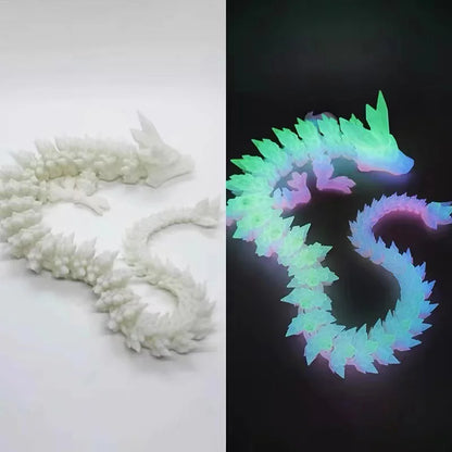 3D Printed Antistress Dragon Fidget Toy Rotatable Articulated 30cm Colors