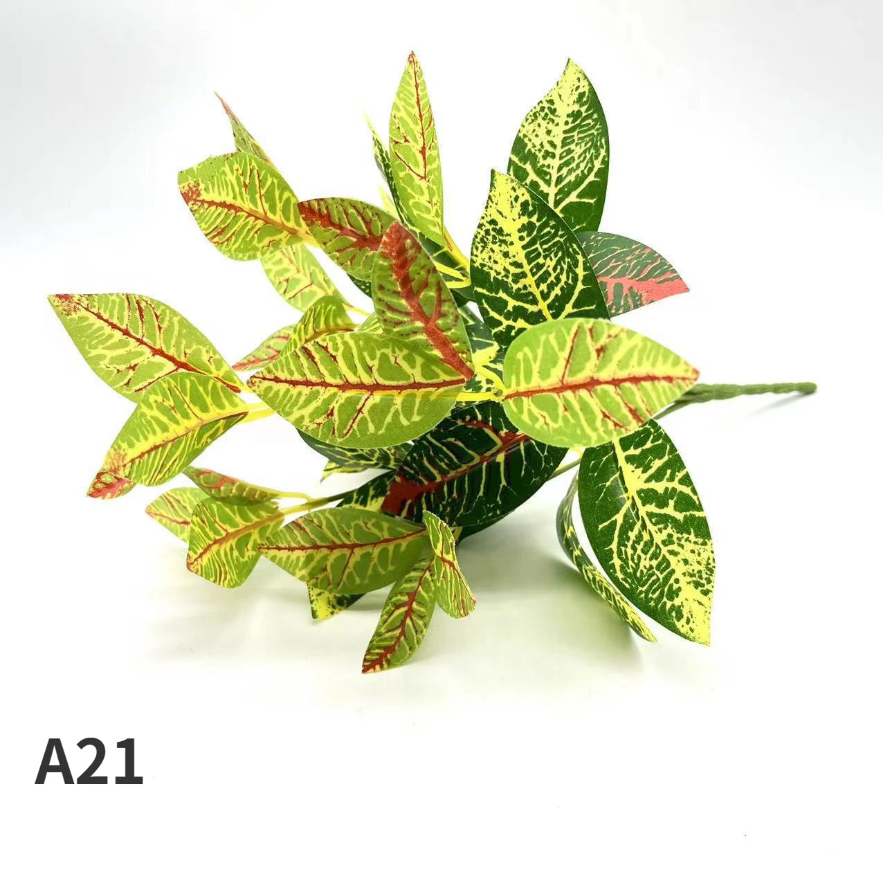 artificial tortoiseshell leaf dieffenbachia, silk fake plant for living room decor, small fairy taro design, indoor & outdoor decoration, plastic & silk material