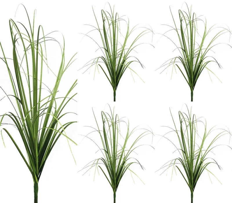 artificial green grass bush set - pvc material, 10 piece decorative faux reeds for home, outdoor, and exhibition use, perfect for floor display and simulated grasslands