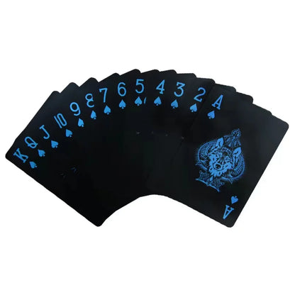 Black Waterproof Plastic PVC Playing Cards Sets Wolf Magic Tricks Gift for Poker, Family Game Nights, Outdoor Fun, Durable and Easy to Clean