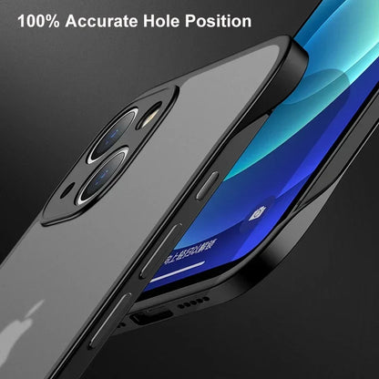 Ultra Thin Frameless Matte Hard PC Phone Case with Ring for iPhone 14/15/16 Plus, Pro, Max – Shockproof & Scratch Resistant