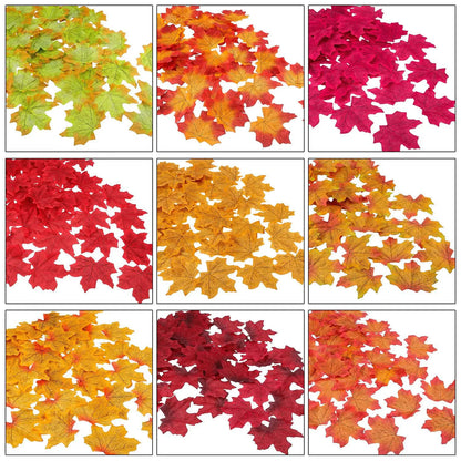 Pack of 50 or 100 Silk Artificial Maple Leaves for Seasonal Decor, Weddings, Christmas, Halloween, and DIY Crafts, Ideal for Indoor and Outdoor Home Decoration