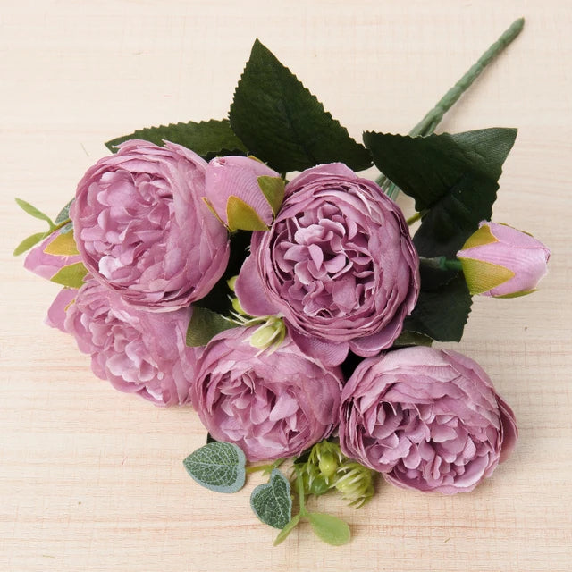 silk peony rose artificial flower bouquet for wedding, home decor, bridal props, indoor events, gift arrangement, photography backdrop, versatile floral accent