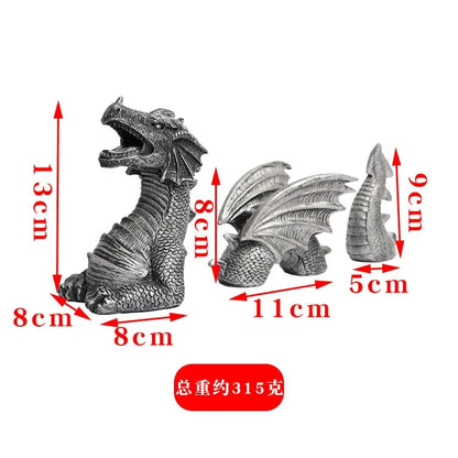 B0983D93Y8 Dragon Sculptures Resin Giant Lawn Sculpture Gothic Fantasy Dragon Figures Art Garden Patio Lawn Statues Furnishings Decoration