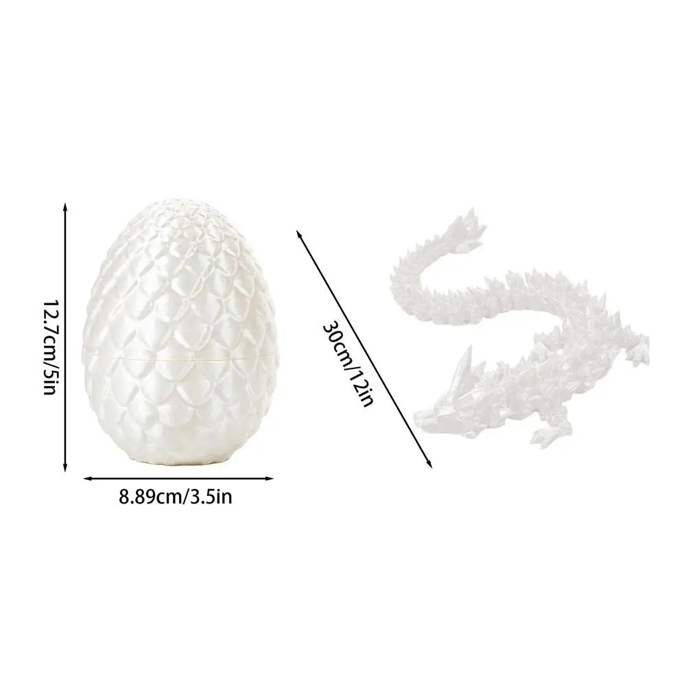 crystal dragon action figures 3d printed articulated dragon with egg dinosaur christmas fidget toy for girls kids easter basket