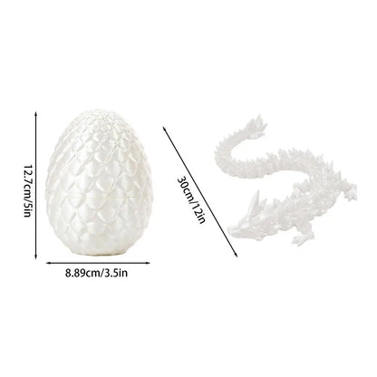 Crystal Dragon Action Figures 3D Printed Articulated Dragon With Egg Dinosaur Christmas Fidget Toy For Girls Kids Easter Basket