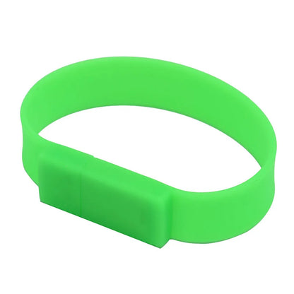 USB Flash Drive Bracelet 64GB Wristband Memory Stick, Creative Waterproof Silicone Pen Drive for Data Storage and Transfer, Black