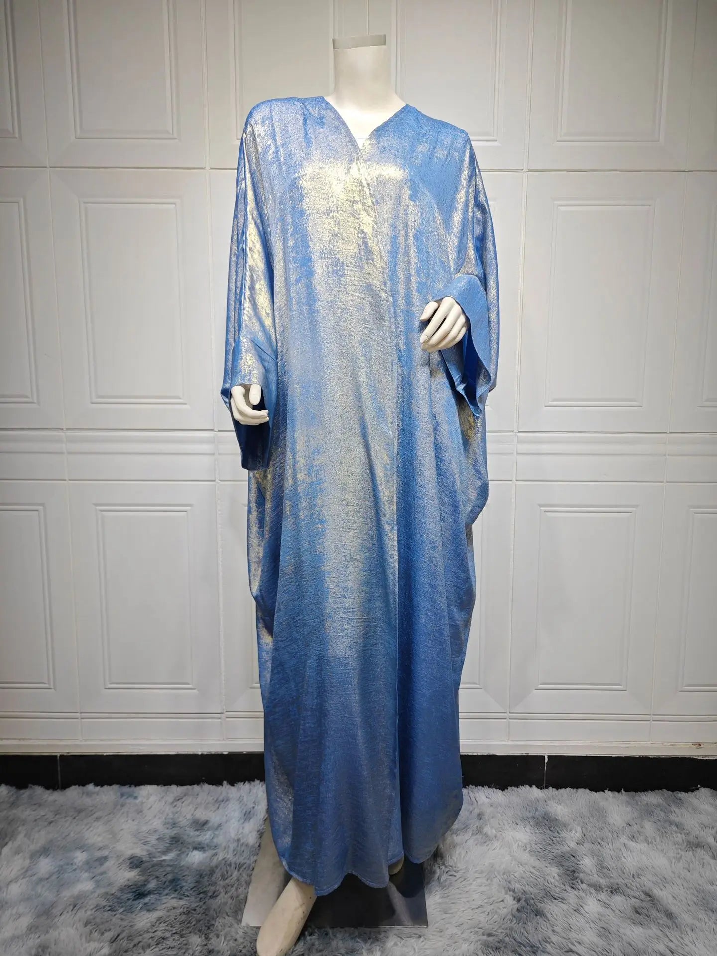 shiny satin batwing abaya caftan open abayas luxury kaftan robe for women - elegant lightweight kaftan with batwing sleeves for casual and formal occasions