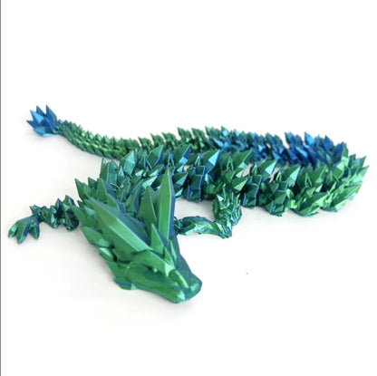 3D Printed Antistress Dragon Fidget Toy Rotatable Articulated 30cm Colors