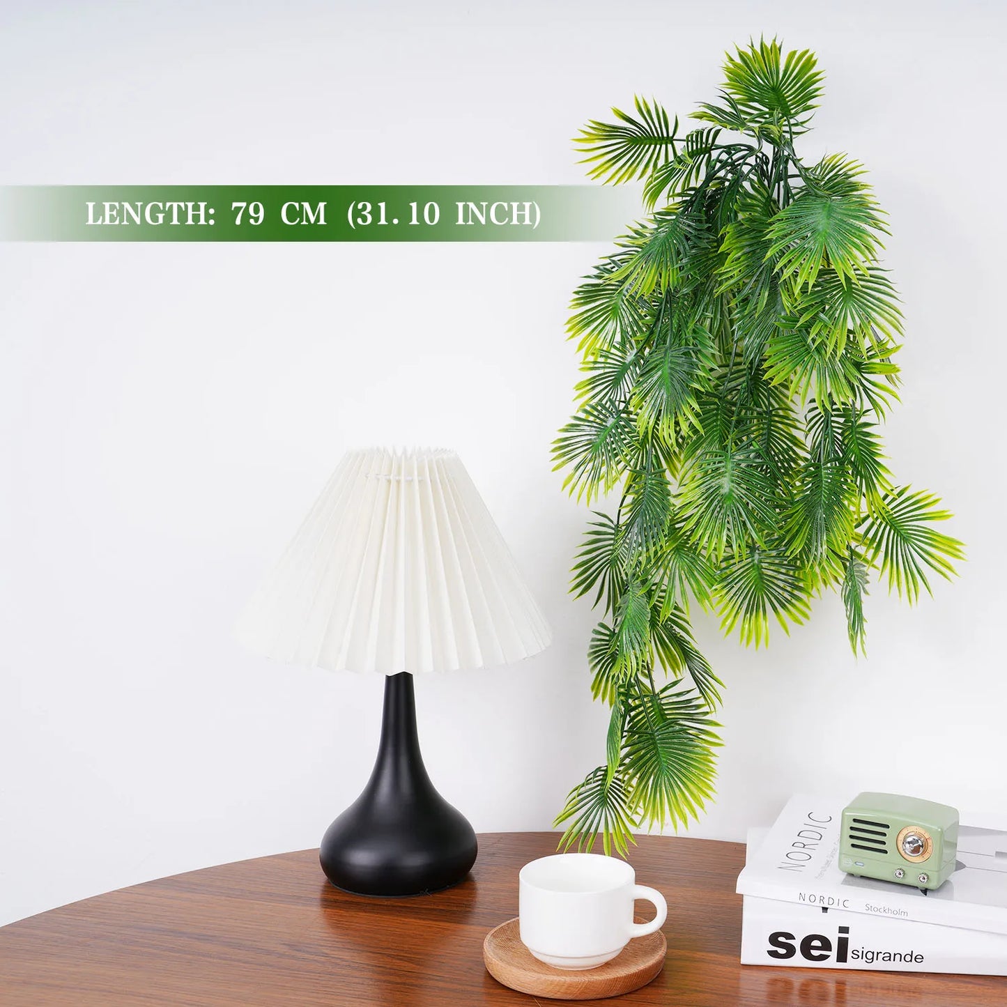 artificial 79cm hanging vine plant for home and garden decor, plastic persian fern and turtle leaf for wedding, party, balcony, and exhibition use