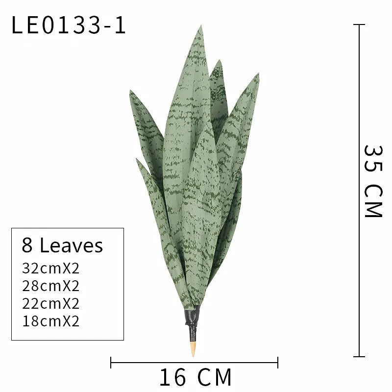 artificial sansevieria plants 38cm - real touch plastic green long leaf, desktop home office decoration, tropical palm style, ideal for anniversary & hawaiian party decor