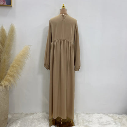 Modest Loose Muslim Dress Abaya Eid Ramadan Elegant With Pocket for Women, Comfortable Fit, Stylish Design, Perfect for Prayer and Daily Wear, Various Colors Available