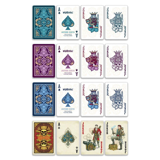 4 High-End Personalized PVC Playing Cards Mother Earth Custom Deck - Durable Customizable Poker Cards with Elegant Gaia Design for Gaming and Gifts