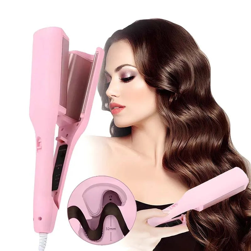 foldable lcd display hair styling professional wave hair curling ceramic irons 3 barrel electric hair curler