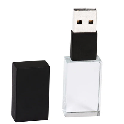 USB Flash Drive 128GB Crystal Design, Waterproof Memory Stick, Rose Gold USB 2.0 Thumb Drive, Stylish Storage for Business Gifts & Data Transfer, 16GB 32GB 64GB Options