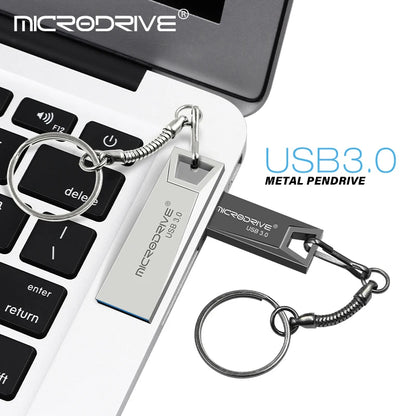 Metal USB 3.0 Flash Drive 32GB or 64GB Waterproof Memory Stick, Portable Pendrive U Disk Storage Device for Quick Data Transfer and Safe Storage