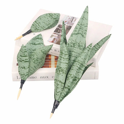 Artificial Sansevieria Plants 38CM - Real Touch Plastic Green Long Leaf, Desktop Home Office Decoration, Tropical Palm Style, Ideal for Anniversary & Hawaiian Party Decor