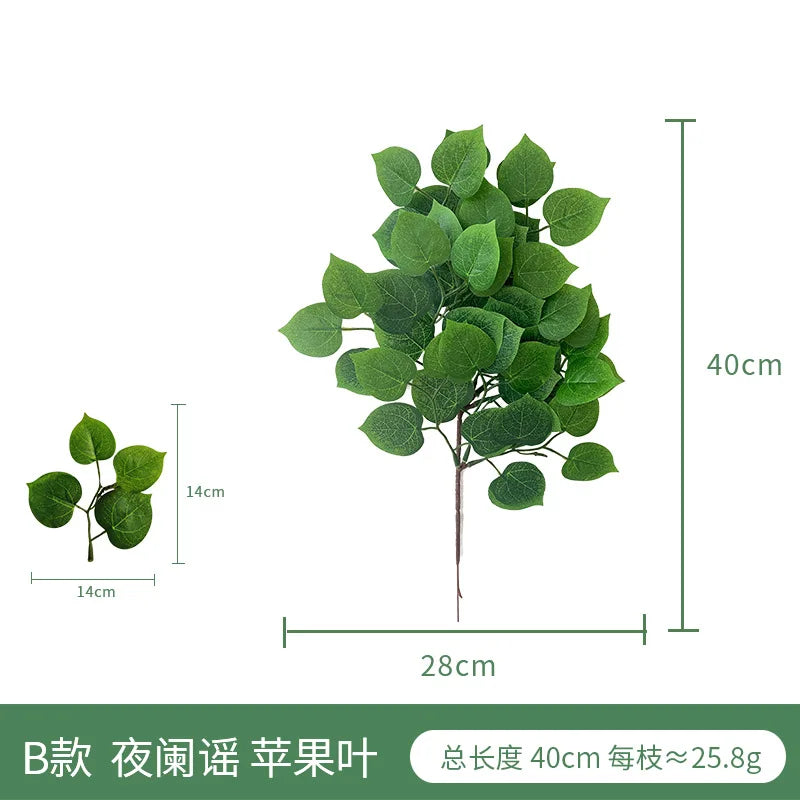 artificial eucalyptus leaf branch, plastic decorative plant for bridal shower, desktop or outdoor use, cloth texture, perfect for exhibitions and home decor