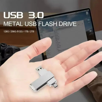 16TB USB 3.2 Flash Drive Metal High-Speed Memory Stick for Windows & Mac, Waterproof, Portable Plug and Play Compatible with All Systems