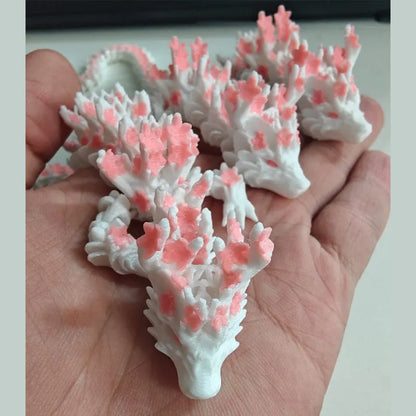 3D Printed Crystal Dragon Fidget Toy Cherry Blossom Decor Birthday Gift