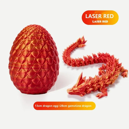 30cm 3D Printed Dragon in 13cm Egg Crystal Dragon Figurine for Kids 6+