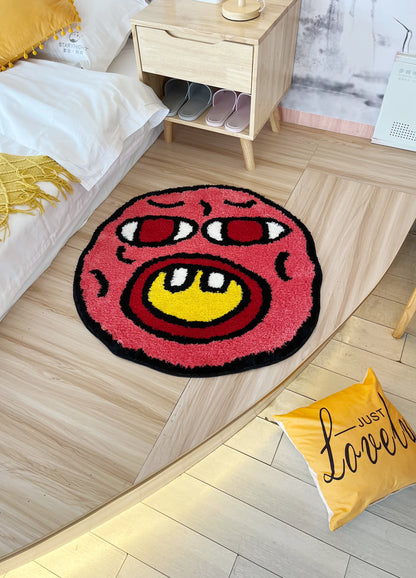 B0C4X34P2K LAKEA Cherry Bomb Rug Pink Handmade Tufted Carpet Room Decor