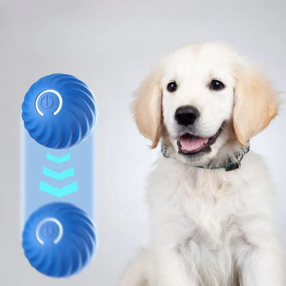 Blue Pet Toy Ball Automatic Moving Dog Toy Ball Smart USB Jumping Rotating Interactive Dog Chew Toy Ball for Puppy Ball Toy